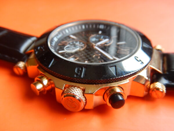 CHRONO GUESS COLLECTION DORÉE ROSE PVD NOIR BOITE PAPIERS GARANTIE 2ANS TOP ÉTAT – Image 11