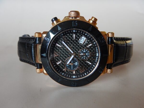CHRONO GUESS COLLECTION DORÉE ROSE PVD NOIR BOITE PAPIERS GARANTIE 2ANS TOP ÉTAT – Image 3
