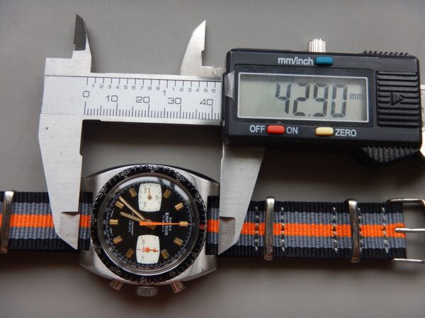 1964 MASSIF CHRONO PANDA SKIN DIVER PLONGÉE 20 ATM SWISS EMPEROR VALJOUX 7733 – Image 14