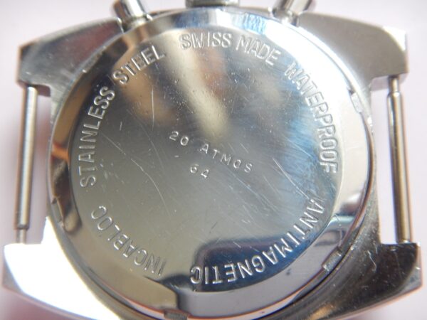 1964 MASSIF CHRONO PANDA SKIN DIVER PLONGÉE 20 ATM SWISS EMPEROR VALJOUX 7733 – Image 11