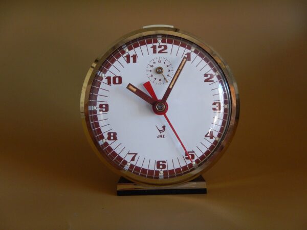 RARE PENDULETTE REVEIL JAZ A TROTTEUSE STOCK NEUF 70 DANS SA BOITE D'ORIGINE