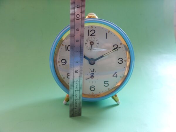 N.O.S. STOCK NEUF ANNÉES 70 PENDULETTE REVEIL JAZ BLEU DANS SA BOITE D'ORIGINE – Image 9