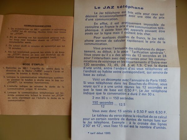 MINUTEUR JAZ TELEPHONE TELIC N.O.S. ANNÉES 70 VENDU AVEC PAPIERS BOITE D'ORIGINE – Image 5