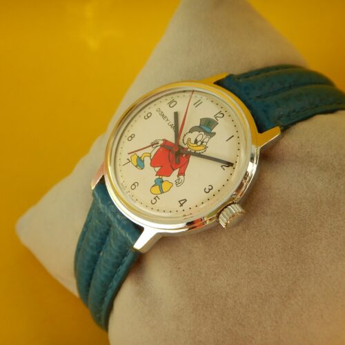 RARE MONTRE DISNEY PICSOU UNCLE SCROOGE ANNÉES 70 REMONTAGE MANUEL SUPER ÉTAT