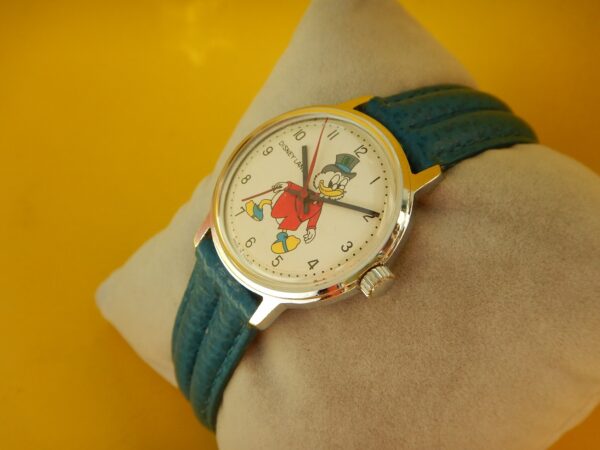 RARE MONTRE DISNEY PICSOU UNCLE SCROOGE ANNÉES 70 REMONTAGE MANUEL SUPER ÉTAT