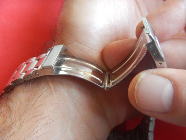 TAILLE DE 17 MM à 22 MM SOLIDE BRACELET "OYSTER" ACIER PLIÉ SUR BOUCLE DEPLIANTE – Image 6