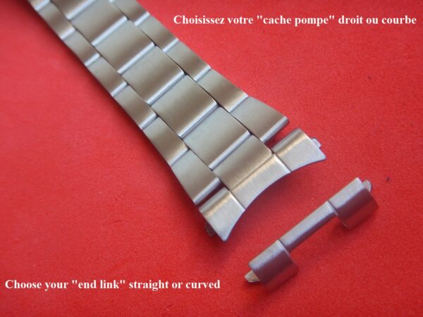 TAILLE DE 17 MM à 22 MM SOLIDE BRACELET "OYSTER" ACIER PLIÉ SUR BOUCLE DEPLIANTE – Image 3