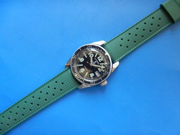ANNÉES 70 RARE LE FORBAN SÉCURITÉ MER SKIN DIVER ACIER REMONTAGE MANUEL HS P75 – Image 9