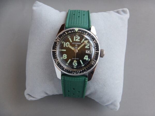 ANNÉES 70 RARE LE FORBAN SÉCURITÉ MER SKIN DIVER ACIER REMONTAGE MANUEL HS P75 – Image 4