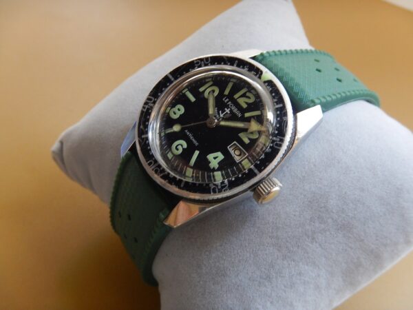 ANNÉES 70 RARE LE FORBAN SÉCURITÉ MER SKIN DIVER ACIER REMONTAGE MANUEL HS P75