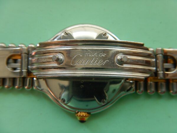 LUXUEUSE CARTIER MUST 21 BICOLORE BOUCLE DEPLOYANTE SUPERBE ÉTAT GÉNÉRAL ANNÉES 90 – Image 14