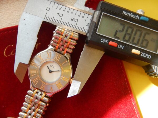 LUXUEUSE CARTIER MUST 21 BICOLORE BOUCLE DEPLOYANTE SUPERBE ÉTAT GÉNÉRAL ANNÉES 90 – Image 15