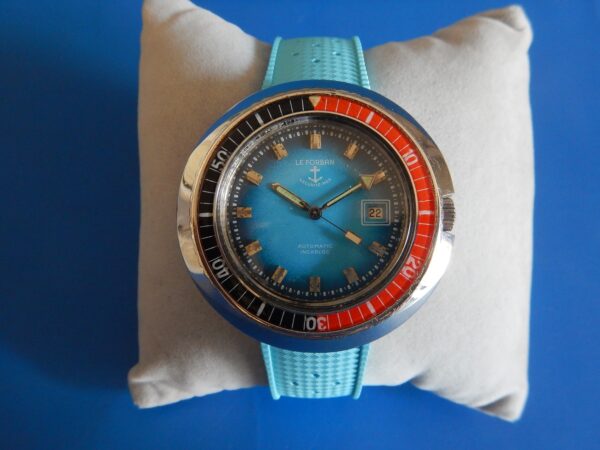 ULTRA RARE XXL LE FORBAN 47,8 mm SÉCURITÉ MER SKIN DIVER ACIER AUTOMATIC ETA2783 – Image 2