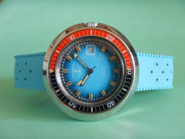 ULTRA RARE XXL LE FORBAN 47,8 mm SÉCURITÉ MER SKIN DIVER ACIER AUTOMATIC ETA2783 – Image 3