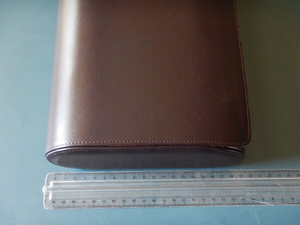 POUR 6 MONTRES BOITE BOX POCHETTE BOITIER COFFRET ETUI MARRON FONCÉ COUTURE TON SUR TON – Image 10