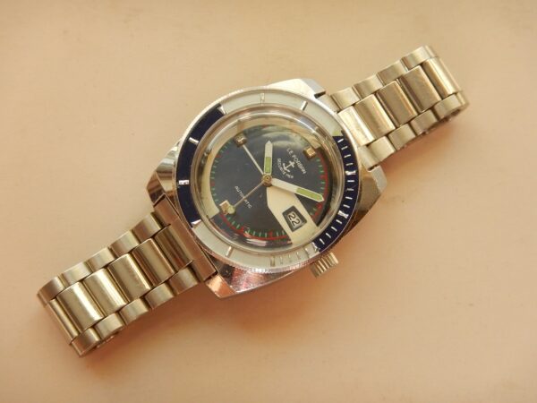 1974 GRANDE LE FORBAN 37,3 mm SÉCURITÉ MER SKIN DIVER ACIER AUTOMATIC MHS P75 OTO – Image 8