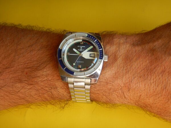 1974 GRANDE LE FORBAN 37,3 mm SÉCURITÉ MER SKIN DIVER ACIER AUTOMATIC MHS P75 OTO – Image 3