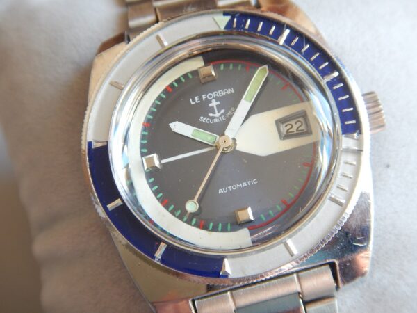 1974 GRANDE LE FORBAN 37,3 mm SÉCURITÉ MER SKIN DIVER ACIER AUTOMATIC MHS P75 OTO – Image 7