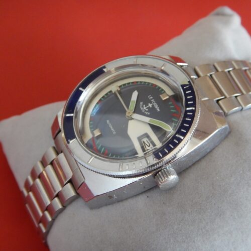 1974 GRANDE LE FORBAN 37,3 mm SÉCURITÉ MER SKIN DIVER ACIER AUTOMATIC MHS P75 OTO
