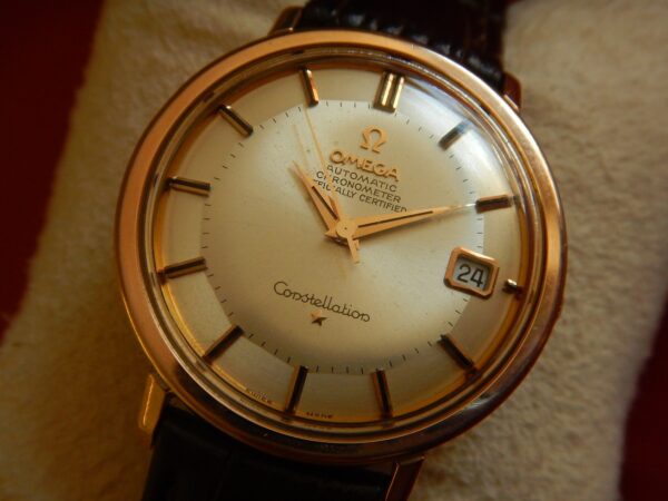 1966 CHRONOMETRE OMEGA CONSTELLATION CADRAN PIE PAN AUTOMATIQUE OR ROSE & ACIER – Image 7