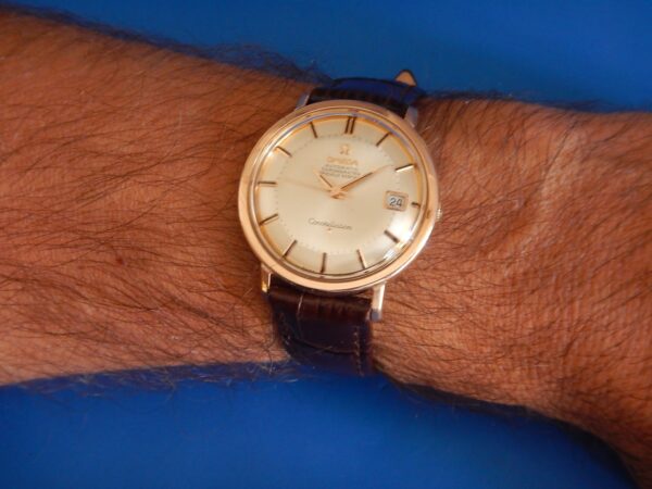 1966 CHRONOMETRE OMEGA CONSTELLATION CADRAN PIE PAN AUTOMATIQUE OR ROSE & ACIER – Image 4