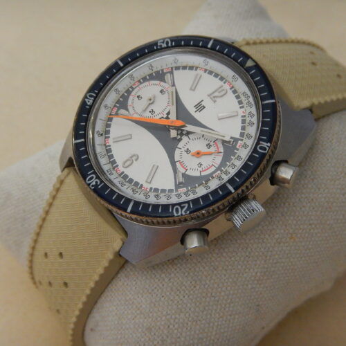 70 MASSIF CHRONO LIP Ø40 RALLYE SKIN DIVER PLONGÉE VALJOUX 7734 LUNETTE BAKELITE
