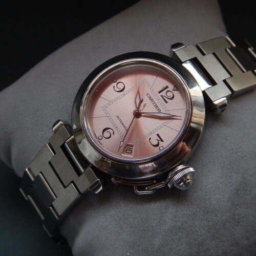 CARTIER PASHA AUTOMATIQUE CADRAN ROSE 35mm ACIER DANS SA BOÎTE GARANTIE 3 ANS