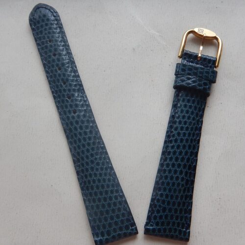 17 mm LUXE GIVENCHY BRACELET LEZARD VÉRITABLE BLEU PÉTROLE 14 MM A LA BOUCLE