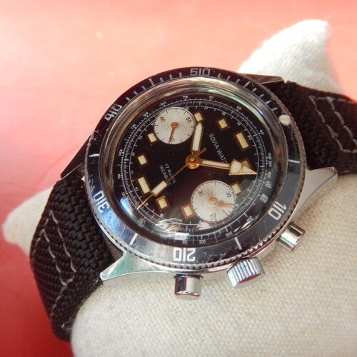 60' MASSIF CHRONO PANDA SKIN DIVER PLONGÉE 12 ATM ROVIA VALJOUX 7730 GARANTIE 2 ans