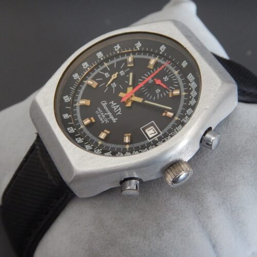 ANNÉES 80 MASSIF CHRONO MATY VALJOUX 7765 SUPERBE ÉTAT SERVICE OK GARANTIE 2 ANS