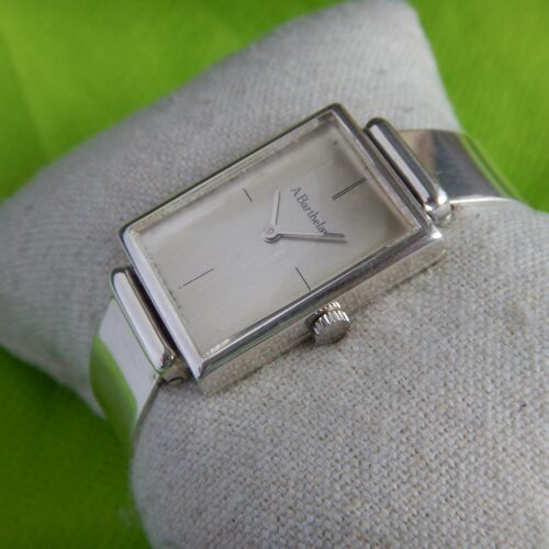 ANNÉES 60 TANK ALEXIS BARTHELAY BRACELET ESCLAVE ARGENT MASSIF 925 30g ETA 2512