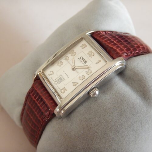 1990' SUBLIME ORIS TANK LADY ACIER AUTOMATIC ETA 2671 DANS SON COFFRET TOP ÉTAT