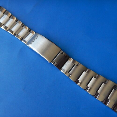 19 MM BRACELET MONDIA ACIER BROSSÉ & BRILLANT ANNÉES 60/70 END LINK COURBES