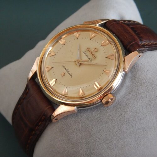 1956 CHRONOMÈTRE OMEGA CONSTELLATION AUTOMATIC 1er À ROTOR cal. 501 OR 18K ACIER