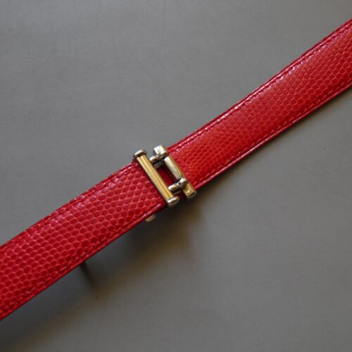 19 mm TABBAH LUXE BRACELET LEZARD VÉRITABLE ROUGE AVEC SA BOUCLE DÉPLOYANTE NOS