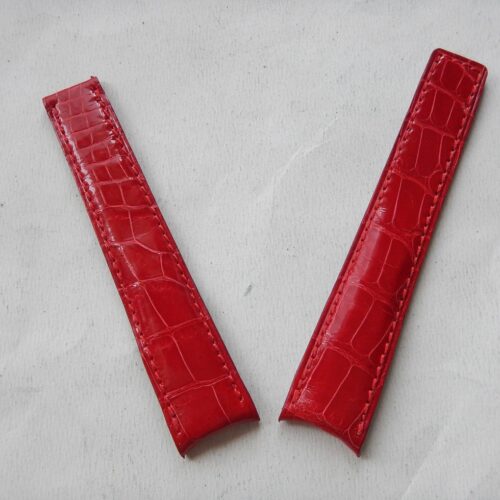 18 mm TABBAH LUXE BRACELET ALLIGATOR VÉRITABLE ROUGE POUR BOUCLE TABBAH 14 mm